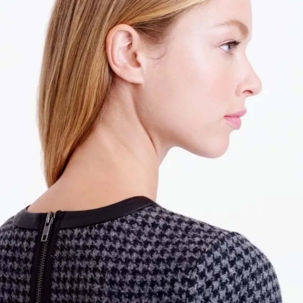 J..Crew wool houndstooth  Tweed shift dress